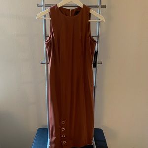 Tahari Burnt Orange Sleeveless Dress